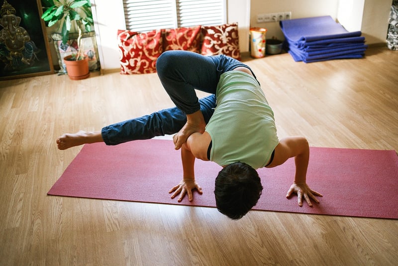 Yoga sunrise morning pose